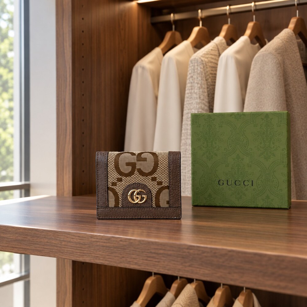 Gucci GG Marmont Jumbo GG Compact Wallet
